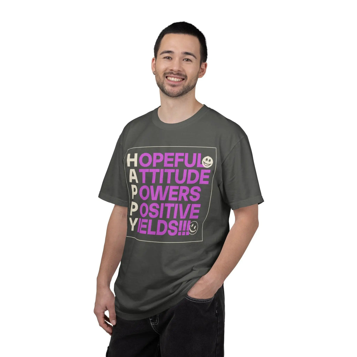 Printify Hopeful Attitude Powers Positive Yields T-Shirt - T-Shirts T-Shirt