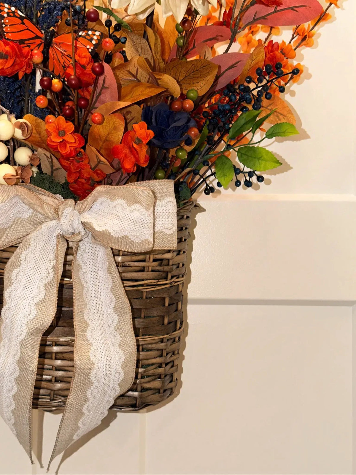Rustic Autumn Harvest Bouquet Door Hanger