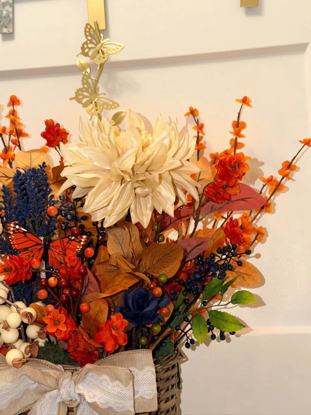 Rustic Autumn Harvest Bouquet Door Hanger