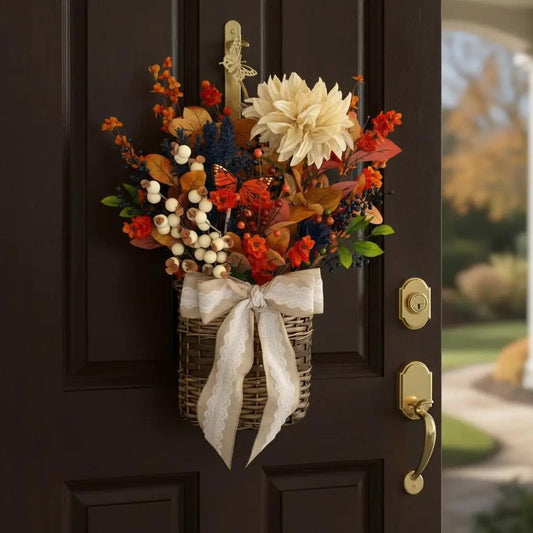 Rustic Autumn Harvest Bouquet Door Hanger