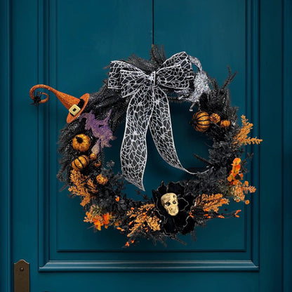 Witch Hat, Ghosts, Black Cat, Pumpkins & Glitter Bat