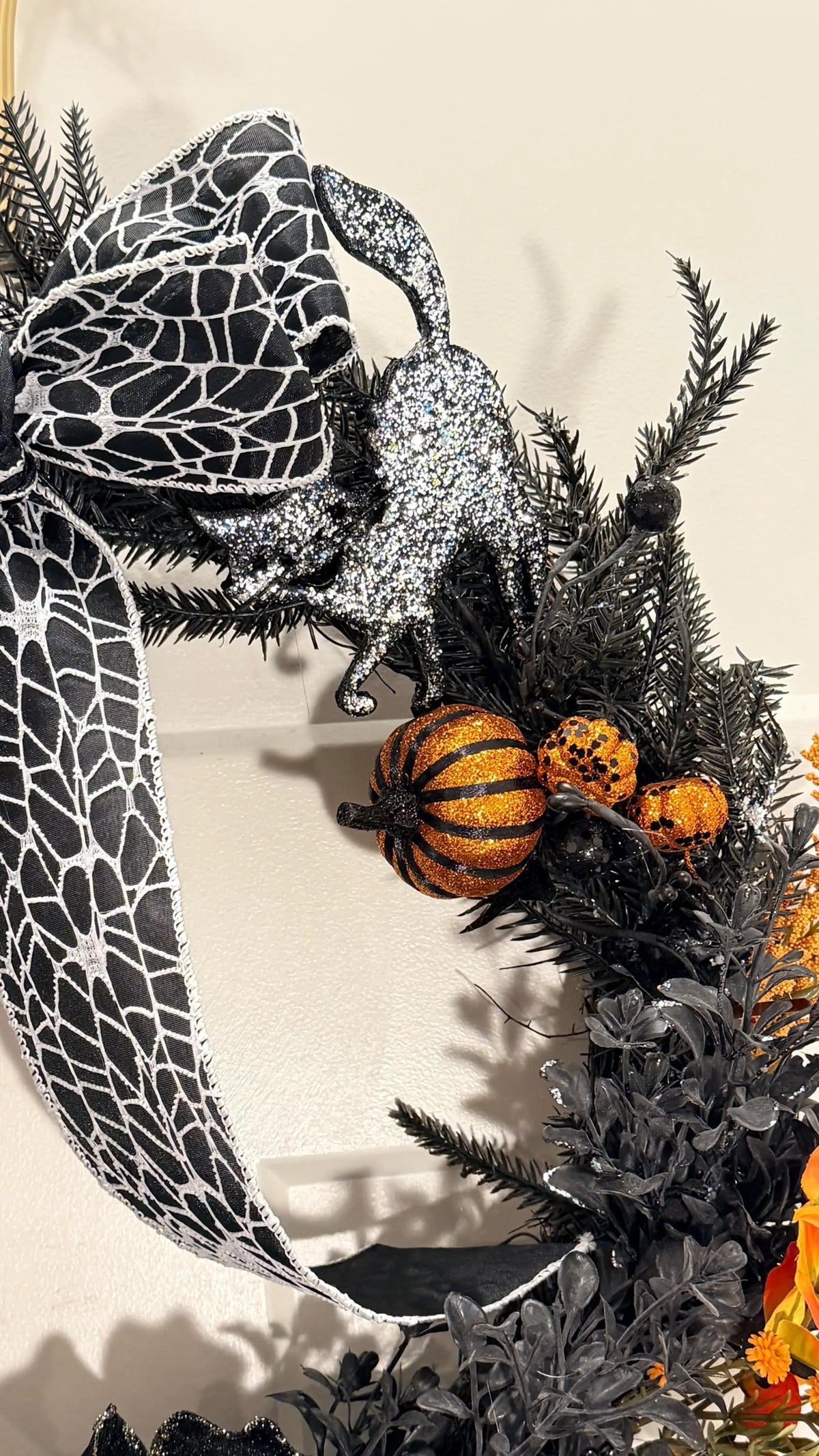 Witch Hat, Ghosts, Black Cat, Pumpkins & Glitter Bat